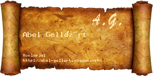 Abel Gellért névjegykártya